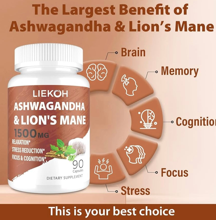 Ashwagandha & Lions Mane - Stress Relief & Mental Clarity