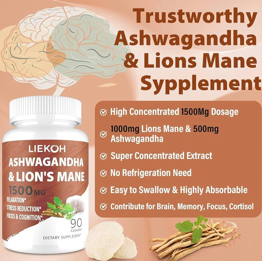 Ashwagandha & Lions Mane - Stress Relief & Mental Clarity
