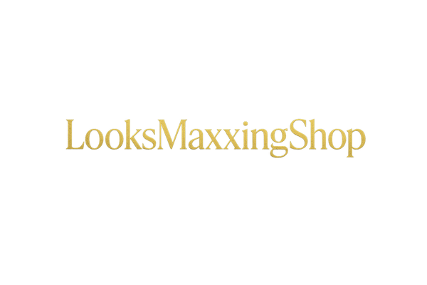 Gold LooksMaxxingShop logo on black background