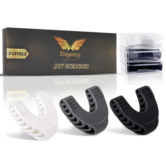 Jawline Exerciser – 3 Strength Levels | Non-Toxic Silicone Jaw Trainer & Double Chin Reducer